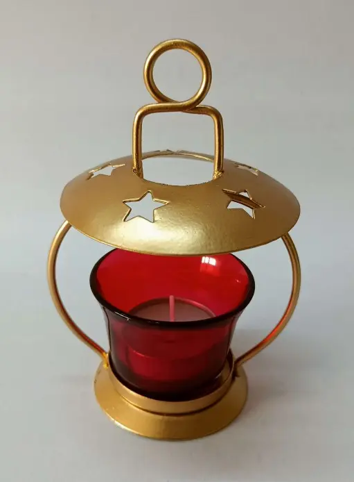 Gold Star Lantern Candle